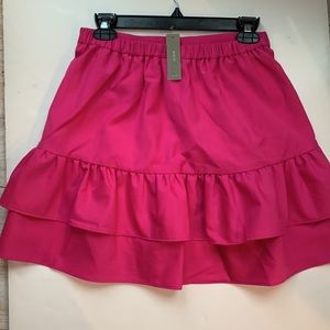 J Crew💕Barbie Hot Pink Barbicore Skirt Tier Ruffle Hot Pink Flirty Fun Fuchsia